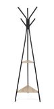 Metalowy wieszak z półką 180 x 52 cm, czarny