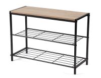 Metalowa szafka na buty z drewnianą ławką 63 x 44 x 30 cm