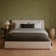 Łóżko tapicerowane z schowkiem, 170 x 87 x 214 cm, białe