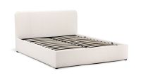 Łóżko tapicerowane z schowkiem, 190 x 87 x 214 cm, białe