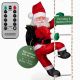 Świąteczny Mikołaj na drabinie z 40 diodami LED, 90 cm