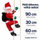 Świąteczny Mikołaj na drabinie z 40 diodami LED, 90 cm