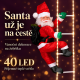 Świąteczny Mikołaj na drabinie z 40 diodami LED, 90 cm