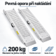 Składane stalowe rampy wjazdowe, 2 szt., 200 kg, srebrne