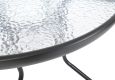 ZWMT Stół ogrodowy 80 cm metalowy ze szklanym blatem