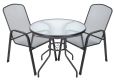 ZWMT Stół ogrodowy 80 cm metalowy ze szklanym blatem