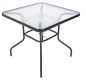 Stół ogrodowy ZWMT, 80 x 80 cm, metalowy z blatem szklanym