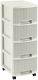 Plastikowa szafka KNIT 4x10L - kremowa CURVER