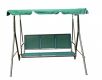 Huśtawka ogrodowa 170×110 cm, metalowa, zielona, 3-osobowa