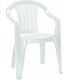 Krzesło do ogrodu z tworzywa sztucznego SICILIA białe