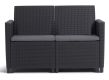 Allibert Claire sofa dwuosobowa, grafitowa