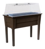 Podwyższona plastikowa donica NIAGARA, brązowa